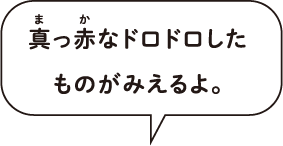 真っ赤なドロドロした ものがみえるよ。